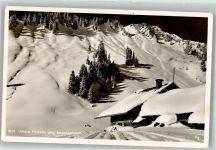 Untere Firstalm 1952 Foto AK Hüttenstempel Winter Notopfermarke Berlin
