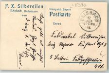 94419 W8386 Reisbach , Niederbay 1916 - Korrespondenz Firma Silbereisen Feldpost WK I