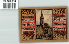 06618 O4800 Naumburg Saale 1920 Notgeldschein 25 Pfennig