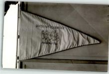 63538 W6451 Großkrotzenburg FOTO KEINE AK Fahne Wimpel Musikanten Ort handschriftlich Foto Original aus Archiv eines Ansichtskartenverlags