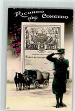 Ricordo del Congedo Erinnerung an den Urlaub WK I Militär Italien Fotomontage AK