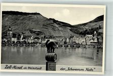 56856 W5583 Zell Mosel Fotomontage AK Schwarze Katze