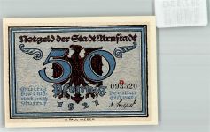 99310 O5210 Arnstadt 1921 Notgeldschein 50 Pfennig a 093520