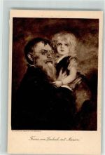 Franz von Lenbach mit Marion Heliogravure Obernetter München Künstler