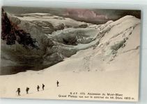 Abstieg vom Mont-Blanc Bergsteiger