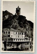09400 Tarascon-sur-Ariege Foto AK Hotel Uhrenturm