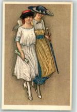 Frauen Mode Art Deco Künstlerkarte