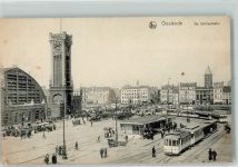 Ostende Oostende 1917 - Straßenbahn de Statieplaats Feldpost WK I