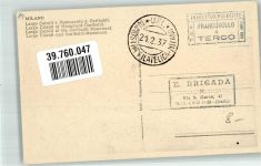 20100 Milano 1937 Foto AK Denkmal Garibaldi Straßenbahn Briefmarke Bildseite