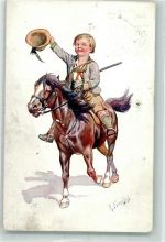 Kind Pferd Tracht B.K.W.I Nr. 812-6 Feiertag, K. Künstlerkarte