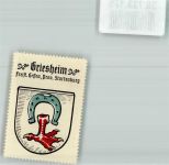 64347 W6103 Griesheim , Hess Vignette Wappenmarke Kaffee Hag