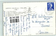 52200 Langres 1958 Foto AK Bergbahn Kirche Porte des Moulins