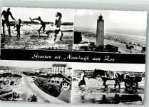 2201 Noordwijk 1962 Foto AK Schwimmbad Strand Leuchtturm