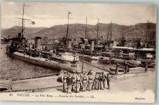 Toulon Le Petit Rang - Exercise des Fusiliers Kriegsschiffe im Hafen Marine WK I