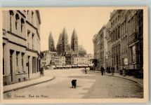Tournai Foto AK Rue de Maux Kirche