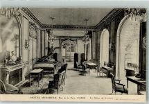 75000 Paris 1912 Gebrauchsspuren Hotel Mirabeau Salon de Lecture