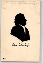 Scherenschnitt F.A. Ackermanns Kunstverlag Serie 661 Nr. 6607 Bach, J. S. 1919 Künstlerkarte