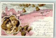 Ostern Glocken Kinder Kunstverlag Rafael Neuber Serie XVII. Schubert, H. 1902 Künstlerkarte