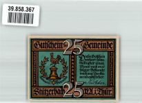 98714 O6316 Stützerbach 1921 Notgeldschein 25 Pf. Gutschein Teiler u. Schreiber bei der Arbeit