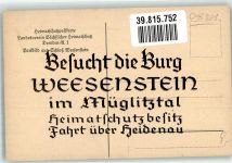 01809 O8301 Weesenstein Foto AK Schloss Heimatschutzpostkarte