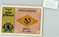 07381 O6840 Pößneck Notgeldschein 50 Pf. Gutschein Setzerei