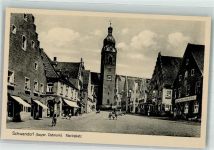 92421 W8460 Schwandorf , Bay - Marktplatz mit der Pfarrkirche St. Jakob und Apotheke
