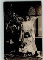 Schutzengel Kinder GL Co 1020/1 Weihnachten 1911 Gebrauchsspuren