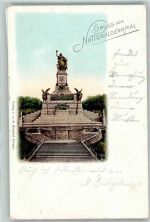 65385 W6220 Rüdesheim am Rhein Lithographie National- Denkmal