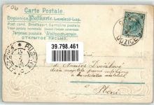 mit Echstoffaplikation Veilchen Glückskleeblatt 1903 Prägedruck