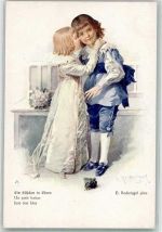 Kinder Kuss Spruch BRW Nr.359 Reckziegel, E Künstlerkarte