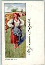 sign. Altenberg H. Frau Nr.19 Bäuerliches Leben Künstlerkarte