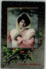Frau Handwärmer Stechpalme Weihnachten