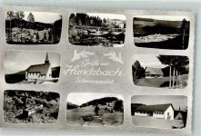 76596 W7564 Hundsbach , Baden Foto AK Kirche Pension