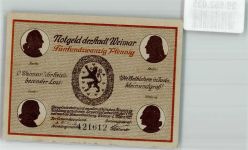 99423 O5300 Weimar , Thür Notgeldschein 25 Pfennig Gutschein Nr. 121612 Goethes Gartenhaus