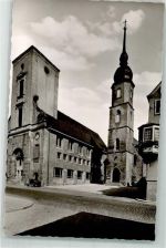 74564 W7180 Crailsheim Foto AK Rathaus Kirche Liebfrauenkapelle