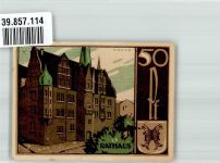 07318 O6800 Saalfeld , Saale 1921 Notgeldschein Gutschein über 50 Pfennig Rathaus