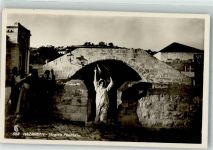 Nazareth Foto AK Marienbrunnen Tracht Wasserträgerin