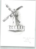 24235 W2304 Laboe Künstlerkarte Alte Windmühle