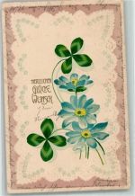 Blumen Glückwunsch Prägedruck
