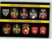 Tschechoslowakischer Staat und Adel sign. Karlovsky F.J. Wappen Künstlerkarte