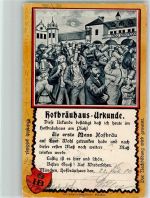 Urkunde Hofbräuhaus 1900 Gebrauchsspuren