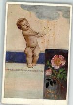 W8000 München sign. Kaulbach F.A. v. Heckenrosentag Mai 1912 Blumentag Künstlerkarte