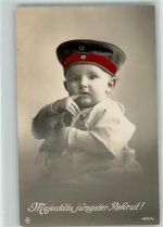Kleiner Junge mit feldgrauer Feldmütze WSSB 463/4 WK I Kinder in Uniform 1916