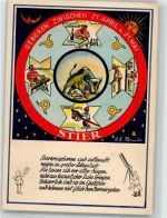 sign. Remus O.E. Stier Sternzeichen Künstlerkarte