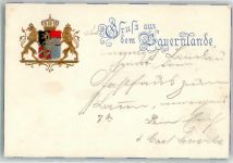 Gruss aus dem Bayernlande Wappen 1902 Prägedruck