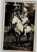 Mittelalter Trompeter Pferd Privatfoto AK