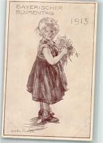 sign. Marr Karl v. Prof. Kind 1913 Blumentag Künstlerkarte