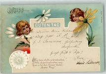 Jugendstil E.B. u. C.i.B. 9079 Blüte mit Menschengesicht 1899
