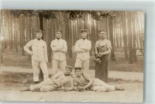01619 O8401 Zeithain 1909 Gebrauchsspuren Uniform Gruppenfoto Ort handschriftlich