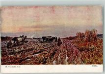 sign. Pociecha M. Orka Viehgespanne Landwirtschaft Künstlerkarte